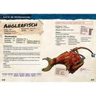 Anleitung zu Kapitel 20: Wasser-Kreaturen. Text über den "Anglerfisch" mit Eigenschaften, Verhalten und Zähmbarkeit. Illustration des Fisches.