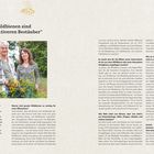 „Wildbienen sind die effektiveren Bestäuber“. Zwei lächelnde Menschen in einem Garten, umgeben von Pflanzen.