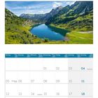 Kalenderblatt für Juli 2027 mit Bildern von Bergen, Schafen und Blumen.