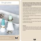 "Ringhalter" und Anleitung zur Herstellung von Ringhaltern aus Modelliermasse mit Farben und Werkzeugen.