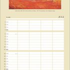 JULI, André Derain - Boote im Hafen von Collioure. Kalender mit Tages- und Namenszeilen, Gemälde oben.