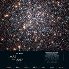 20. Woche, Mai 2027. Vollmond am 20.5. Kugelsternhaufen M13, 25.000 Lichtjahre entfernt, über 500.000 Sterne.