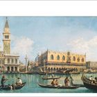 Canaletto, "Der Molo vom Bacino di San Marco an Christi Himmelfahrt", 1730-35, Öl auf Leinwand. Historische Hafenansicht.