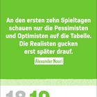 Zitat von Alexander Nouri über Pessimisten, Optimisten und Realisten. Datum: 18. und 19. September, Samstag und Sonntag.