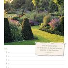 Zitat: "Was der Sonnenschein für die Blumen ist, das sind lachende Gesichter für den Menschen." Darunter ein Garten im Sonnenlicht.