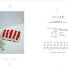 Seite 3. "AGGIE" - Einfach zu machen Beutel. Größe: 20x14 cm, Häkelnadel Nr. 5. Rotes und beiges Häkelmuster.