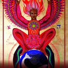 25 • Schöpferfeuer. Entdecke dein gestalterisches Talent für ein inspiriertes Leben. Illustration einer farbenfrohen Gestalt mit Flügeln.