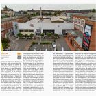 Tanzhaus NRW, Erkrather Straße 30, Jochen Boskamp, 1998. Gebäude mit großem Vorplatz, umgeben von roten Backsteinbauten.