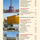 Seite 6, Inhaltsverzeichnis mit roter und schwarzer Schrift; Fotos: Siegessäule, moderner gelber Bau, historisches Gebäude.