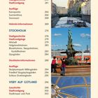 Inhalt Seite 7: Ausflüge, Helsinki, Stockholm, Visby auf Gotland. Bilder: Kirche an einem Fluss, Brunnen mit Figuren, Glaskuppel.