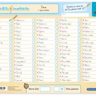 "Meine Blitz Lesekarte", "Tiere in Sprechsilben", diverse Tiernamen und Kreise zum Abhaken. Logos und Symbole vorhanden.
