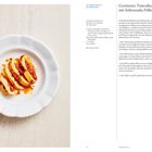 Gerösteter Tintenfisch mit Sobrasada-Füllung. Rezept und Zubereitung für 4 Personen. Links: Tintenfisch auf weißem Teller.