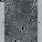 Karte der Mondoberfläche mit Kratern wie "Copernicus", Regionen "Mare Cognitum" und "Montes Riphaeus", Koordinatenachsen.