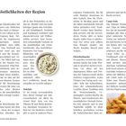 Texte "Die Köstlichkeiten der Region", "Munster", "Bibeleskäse", "Matelote", "Carpe Frite", "Fleischschnacka". Beschreibt elsässische Spezialitäten.