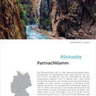 19. Februar, Freitag. Rückseite: Partnachklamm. Foto einer Schlucht mit Fluss und Karte von Bayern.