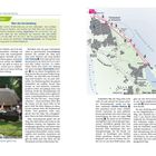 GPS-Wanderung 6: Über den Streckelsberg. Karte mit Route von Koserow bis Loddin. Foto von Schützhütte mit reetdach, Untertitel: "Bei den Salzhtütten geht's los."