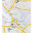 Essen & Trinken markiert, Cafés markiert, Altstadt Köpenick, Straßen gelb, Wasser blau, Schloss, Parkflächen grün.