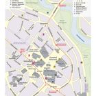 Kartenlegende: Nachtleben, Shopping, Essen & Trinken. Straßen- und Platznamen z.B. Domshof, Schlachte. Tour 1: Rund um den Marktplatz.