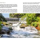 Knox's Dam Falls: Beschreibung eines ehemaligen Wasserkraftwerks bei Montague. Im Bild: Ein kleiner Wasserfall mit üppigem Grün.