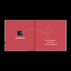 „Ein Abenteuer durch das Lukasevangelium“ steht auf rotem Hintergrund, ein Buch mit „ERSTES BUCH“ daneben.