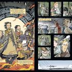 Zu sehen sind Comicszenen mit Personen in London. Ein zentraler Text beschreibt das Organisieren von Fluchten.