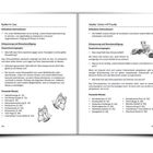 Seiten 48-49: Links "Baden im See", rechts "Wieder Sehen mit Freude". Beide mit Texten zur Entspannung. Illustrationen von Schmetterlingen und Bällen mit "Danke".
