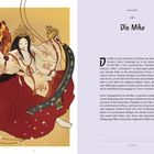"Die Miko" ist der Titel auf der rechten Seite. Links ist eine Illustration einer traditionellen japanischen Priesterin.