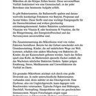 Text über das Mikrobiom: Vielfalt von Mikroben im Darm, Bakterien spalten Ballaststoffe, synthetisieren Vitamine.