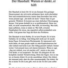 6 Der Haushalt: Warum er denkt, er hilft. Text beschreibt den Haushalt als dauerhaften mentalen Zustand und alltägliche Arbeit.