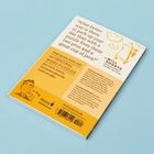 Ein Zitat lobt Rätsel und Kaffee. "Wake up your brain with 40 original word puzzles." Eine Illustration zeigt eine Kaffeekanne.