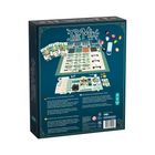 "The Mix Game" steht oben. Darunter ein Spielbrett, Karten und bunte Spielfiguren auf blauem Hintergrund.