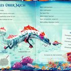 Ein ausgefüllbares Poster mit blau-rotem Drachen, titel "Alles über mich" mit Feldern für persönliche Infos und Vorlieben.