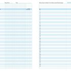 Zwei Seiten mit Tabellen: links für Schülernamen und Noten, rechts für Adressen oder Bemerkungen. Insgesamt 35 Zeilen.