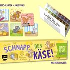 36 Memo-Karten + Anleitung. Schnapp den Käse! Kartenspiel mit Mäusen und Käseabbildungen. Kinderfreundliche Illustrationen.
