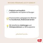 Motorik-Förderung leicht gemacht. Enthält Bildkarten, Anleitungen und pädagogisches Material. Unten rechts: Don Bosco Logo.