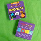 Eine Verpackung mit dem Titel "Todd Parr Phonics" und Illustrationen eines Kindes und einer Katze auf lila Hintergrund.