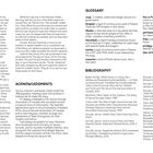 Es enthält Überschriften wie "AUTHOR'S NOTE", "GLOSSARY", "ACKNOWLEDGMENTS" und "BIBLIOGRAPHY". Viel Text.