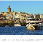 „Bosporus“ und „CASARES EDITION“ unten. Wasser, Boote, dahinter eine Stadt mit vielen Gebäuden, Turm im Zentrum.