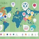 SPORTS FANS: Die weltweit populärsten Zuschauersportarten sind dargestellt. Fußball hat 3,5 Milliarden Fans.