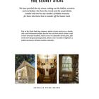 "LONDON: THE SECRET ATLAS. Jonglez Publishing. Drei Fotos: ein Zelt, ein Vorlesungsraum, ein dekorierter Raum."