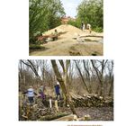 Text: „Lived Experience”, „Fig. 86: Naturerfahrungsraum in Park am Gleisdreieck in Berlin, Germany, 2012“, „Fig. 87: Naturerfahrungsraum Wilde Welt in Kienbergpark in Berlin, Germany, 2018“.

Oben: Personen klettern auf sandigen Hügeln zwischen Bäumen.  
Unten: Kinder laufen auf Zweigen in einem Wald.