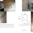 114 und 115. NOW: Lorem ipsum... PAST: At vero eos... Schlichte, raue Wände mit modernem Glasdesign und architektonischen Skizzen.