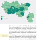Kapitel 2.2 "Zeitgeschichtlicher Hintergrund". Karte des Ruhrgebiets mit Kreisen und Städten in verschiedenen Grüntönen.