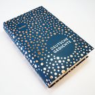 Text: "Reclam" und "DEUTSCHE GEDICHTE". Ein Buch mit blauem Einband und goldenen Punkten.