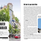 "Vom Prater zum Raxblick" steht groß. Links ist eine Info über die Straßenbahnlinie 1. Rechts Text über eine Wien-Tour.