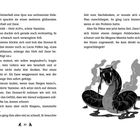 Seiten 48 und 49 aus einem Buch: Text über Yasmine, Luca und eine Mini-Drohne. Links eine Illustration einer Person auf einem Drachen.