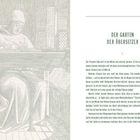 "Der Garten der Übersetzer", Text über Prophet Elija, eine Wüstenpflanze und Martin Luther. Links Illustration: Mönch am Schreibtisch.