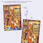 **4. Ganz schön viel los!**  
In der magischen Zoohandlung von Mister Morrison ist immer viel los.  
Kannst du die 7 Unterschiede im unteren Bild erkennen?

Zwei ähnliche Illustrationen mit einem Mann, einem Fuchs und Erdmännchen in einem bunten Raum.