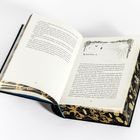 Aufgeschlagenes Buch, Seiten 118 und 119, mit floralen Mustern auf dem Einband. Kapitel 8 beginnt auf Seite 119.