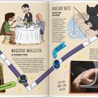 Magiegeschichte, Magisches Mahlzeiten, Angelnde Katze, Offene Geheimnisse. Illustrationen von einem Café, Katze, Kartentrick.